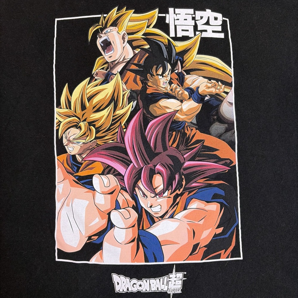 Dragon Ball Super Goku Graphic T-Shirt Mens XL Black Anime Short Sleeve Tee - Picture 3 of 6